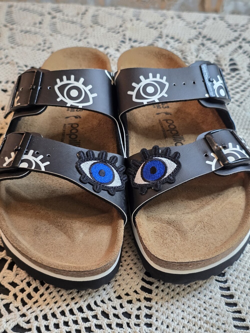 Papillio By Birkenstock, Arizona Eye Sandals, Slides Womens 12, Nwot - Picture 2 of 12